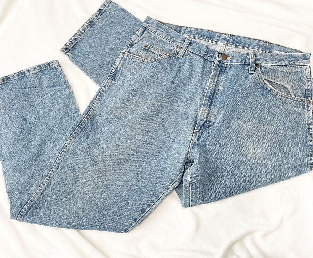 wrangler jeans mens 38x32 classic fit blue denim Workwear